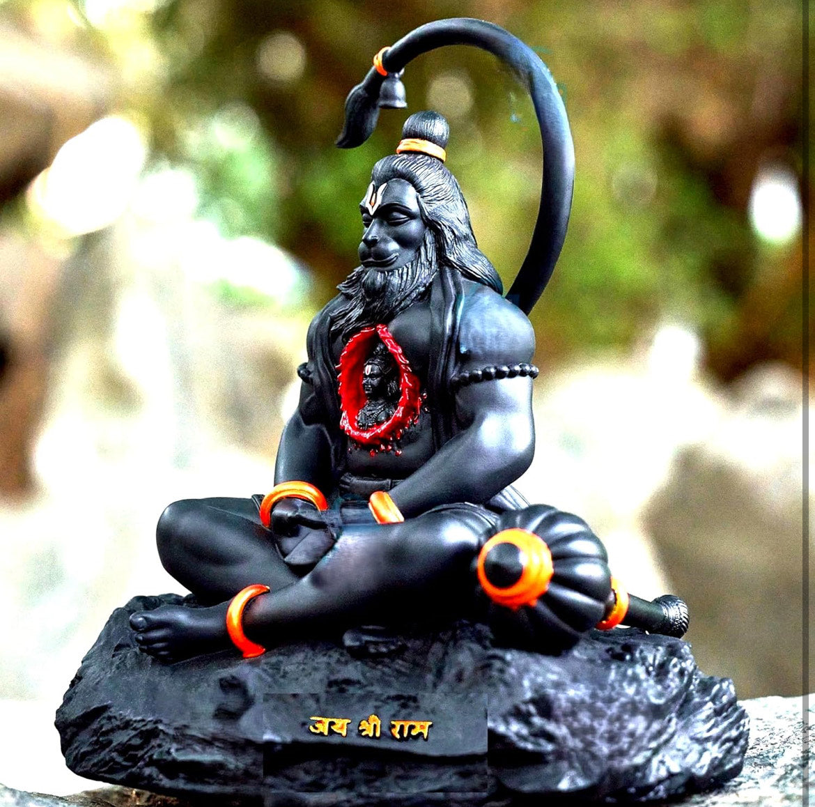 STANGKART Sitting Hanuman Ji Statue with Ram Lalla Inside Chest | StangCart™